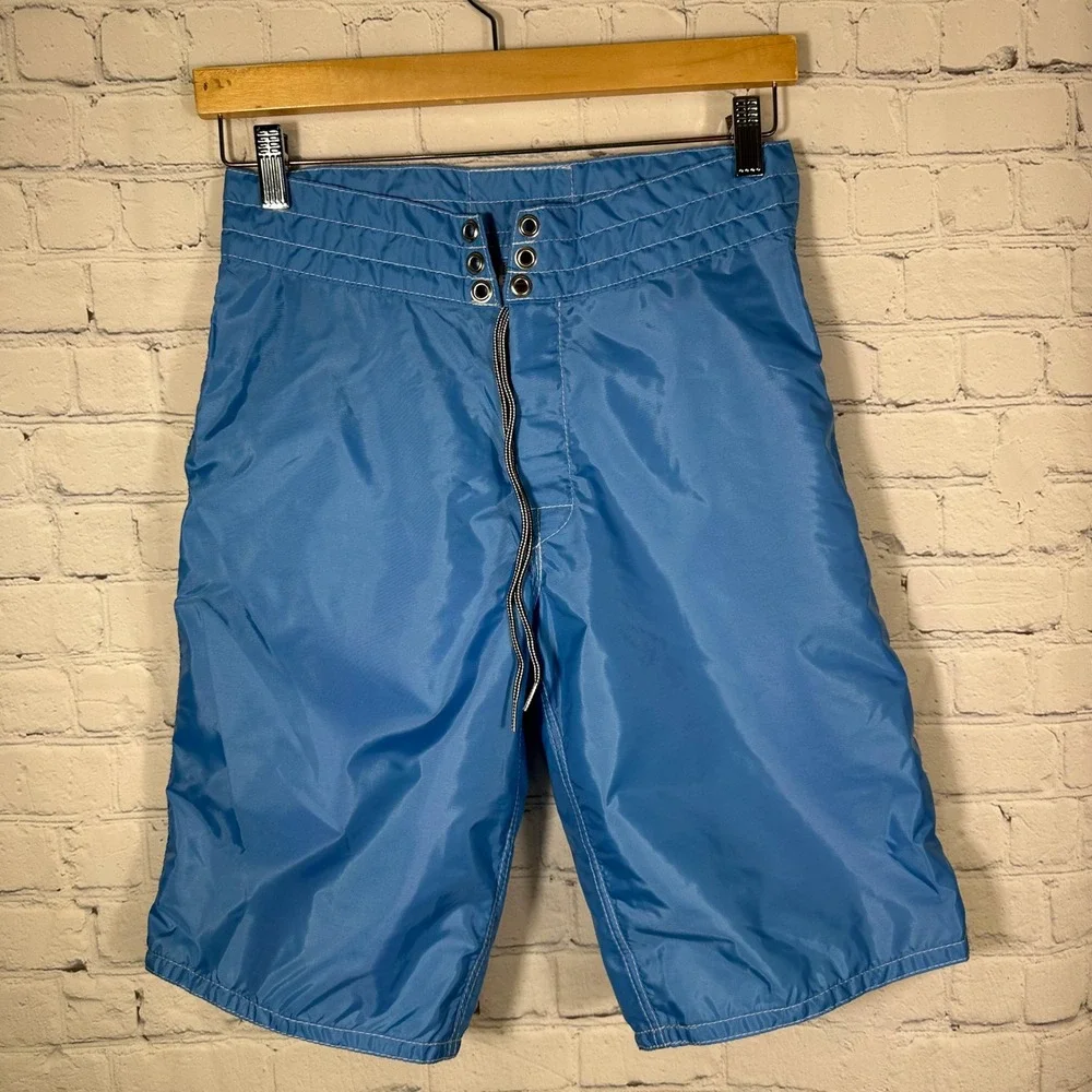 NEW Birdwell Beach Britches 323 Board Shorts Mens 28 Blue SurfNyl Made in USA